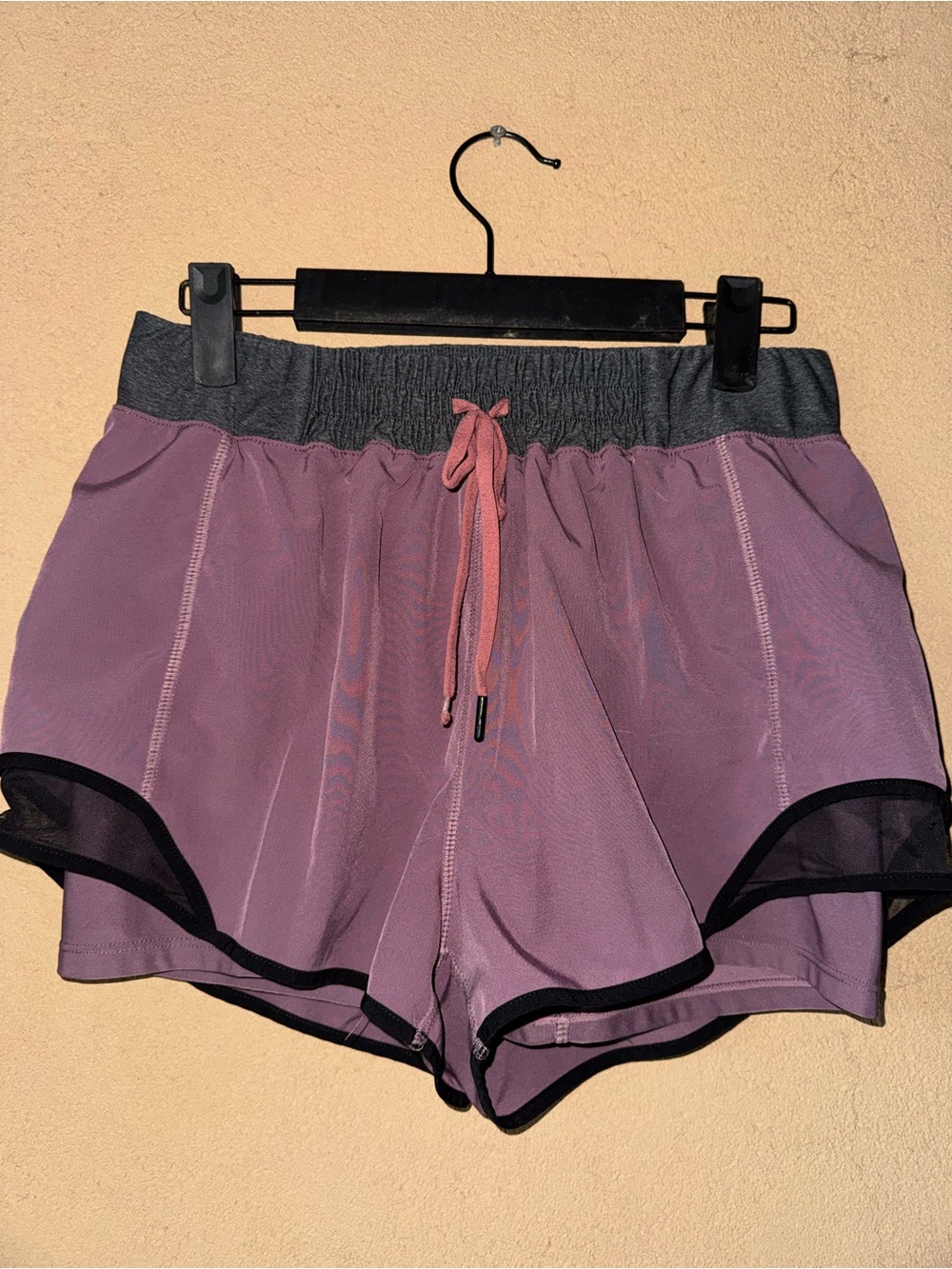 Purple Black Running Athletic Shorts